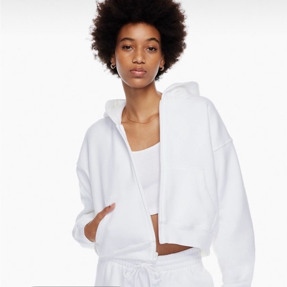 Aritzia Tna Boxy Crop Zip up Hoodie - Picture 1 of 5